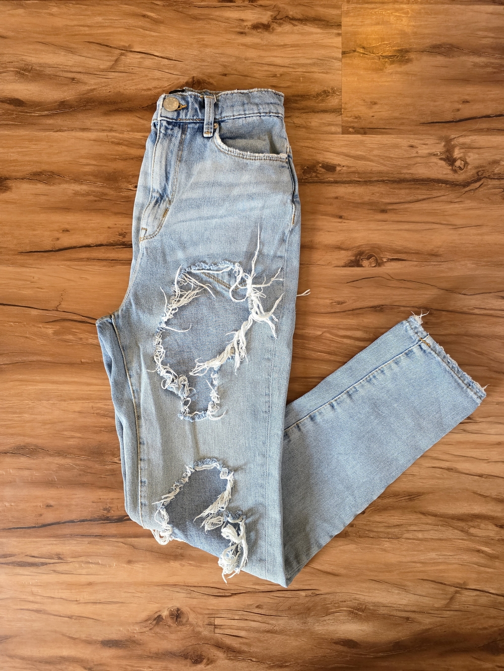 BDG Light Blue High-Rise Distressed Jeans